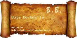 Butz Borbála névjegykártya